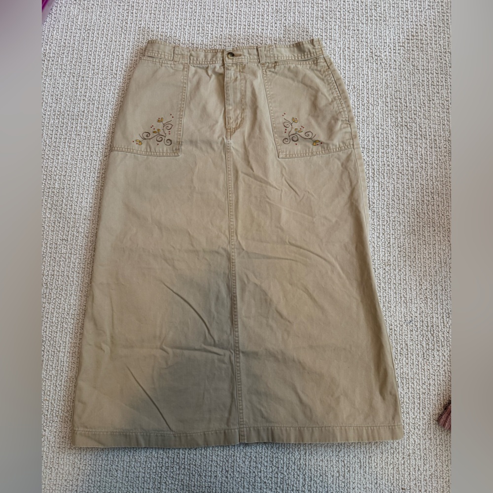White Stag Tan Cargo Maxi Skirt